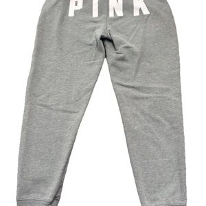 Victoria's Secret‎ PINK Small Gray Classic Jogger Pant Sweatpants SpellOut Y2K